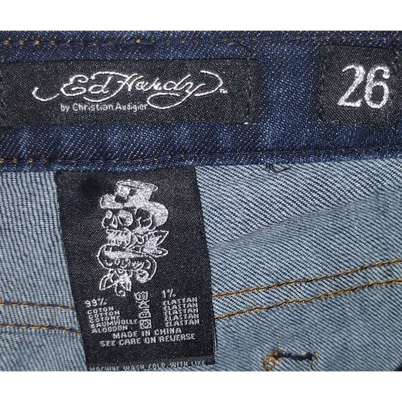 Ed Hardy Jeans Womens Size 26 Boot Cut by Christian Audigier (26x34) NEW w/ TAGS - Picture 7 of 11